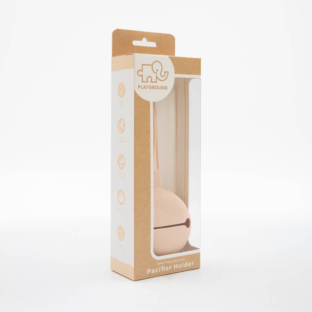 Living Textiles - Silicone Pacifier Case - Baby Pink