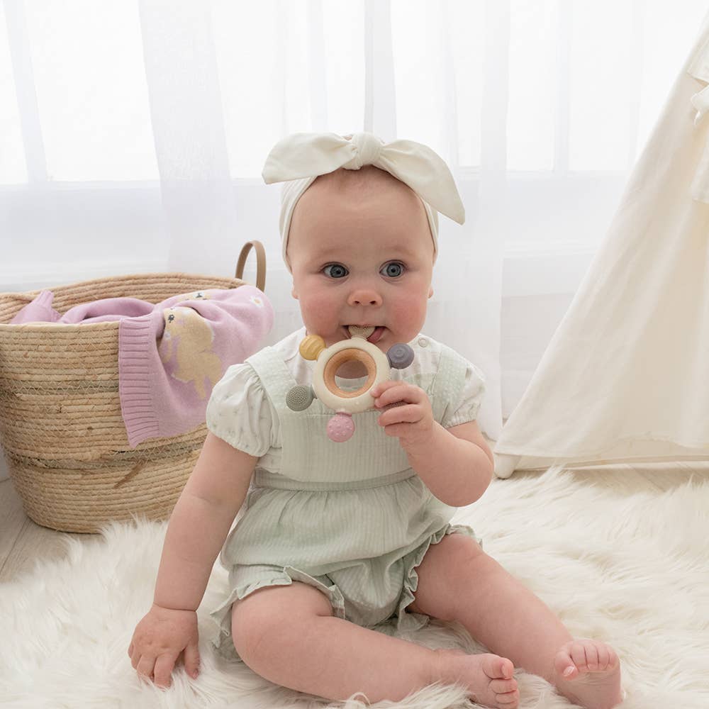 Living Textiles - Multi-Surface Teething Wheel - Rose