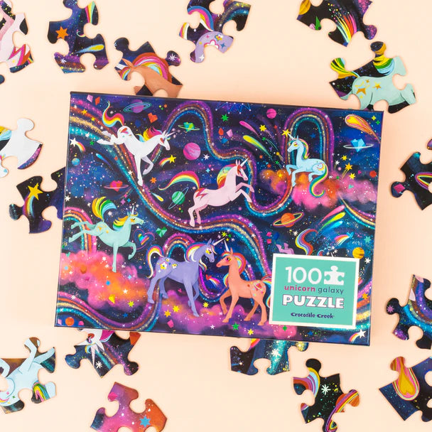 Crocodile Creek - Holographic Puzzle 100pc - Unicorn Galaxy