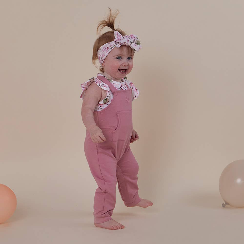 Snuggle Hunny - Jewel Pink Organic Joey Overalls