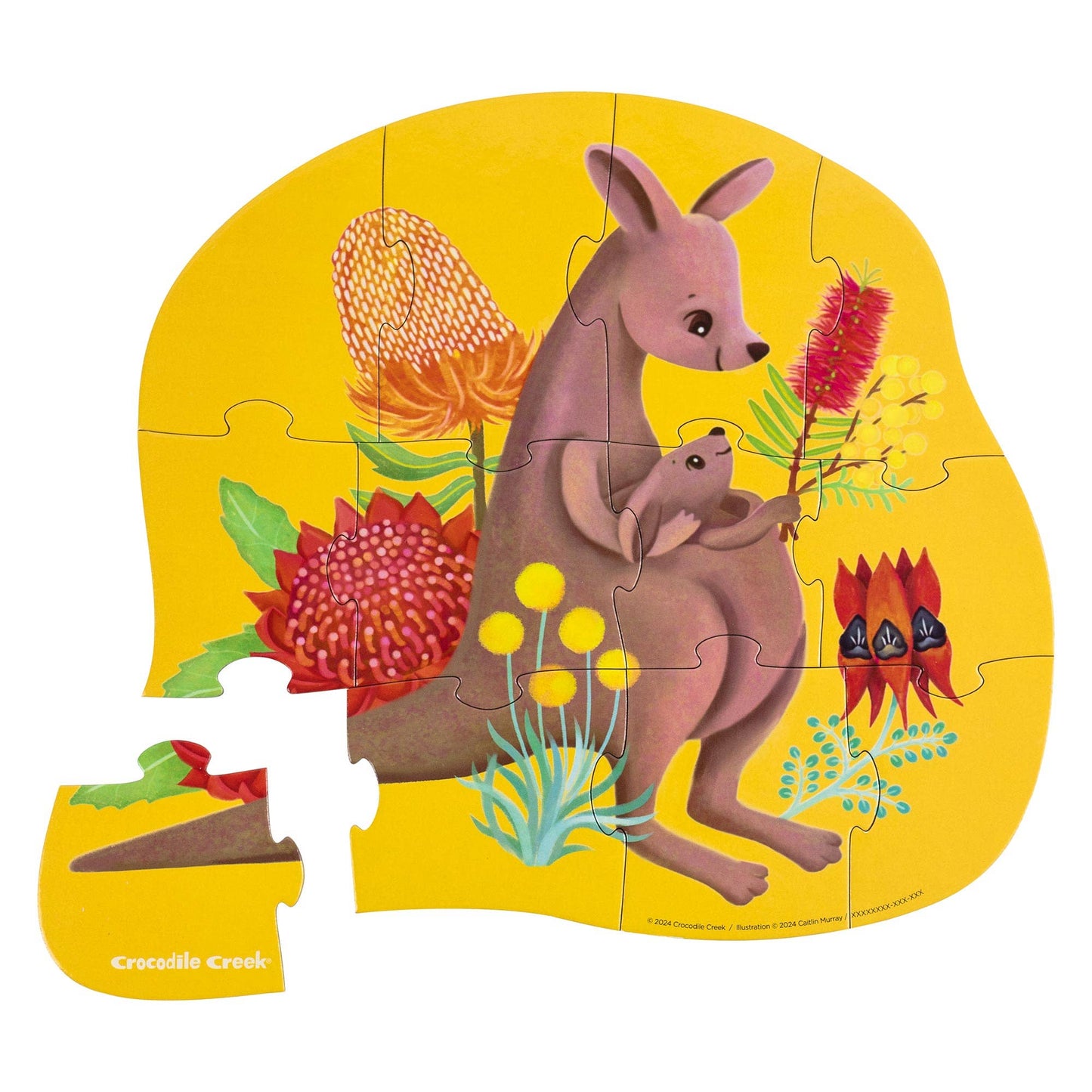 Crocodile Creek - Mini Puzzle 12 pc - Kangaroo & Joey