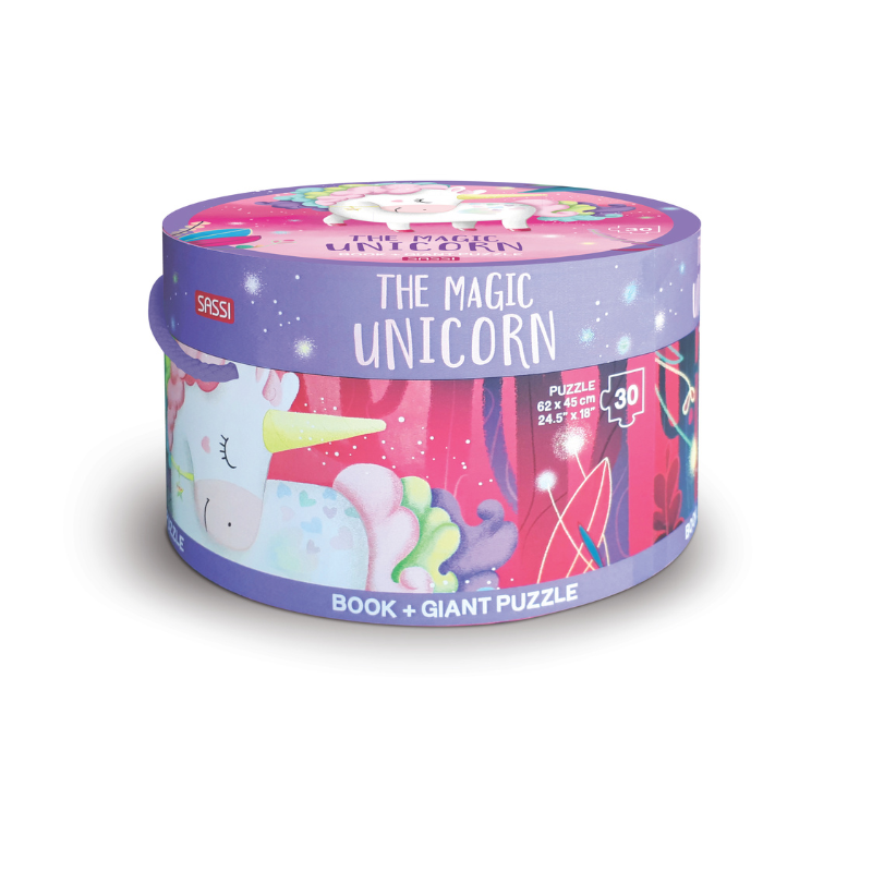 Sassi Book and Giant Puzzle - The Magic Unicorn 30 pcs