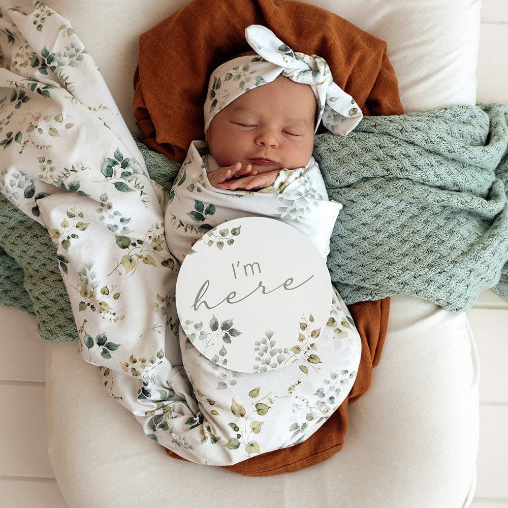 Snuggle Hunny - Eden Organic Jersey Wrap & Topknot Set