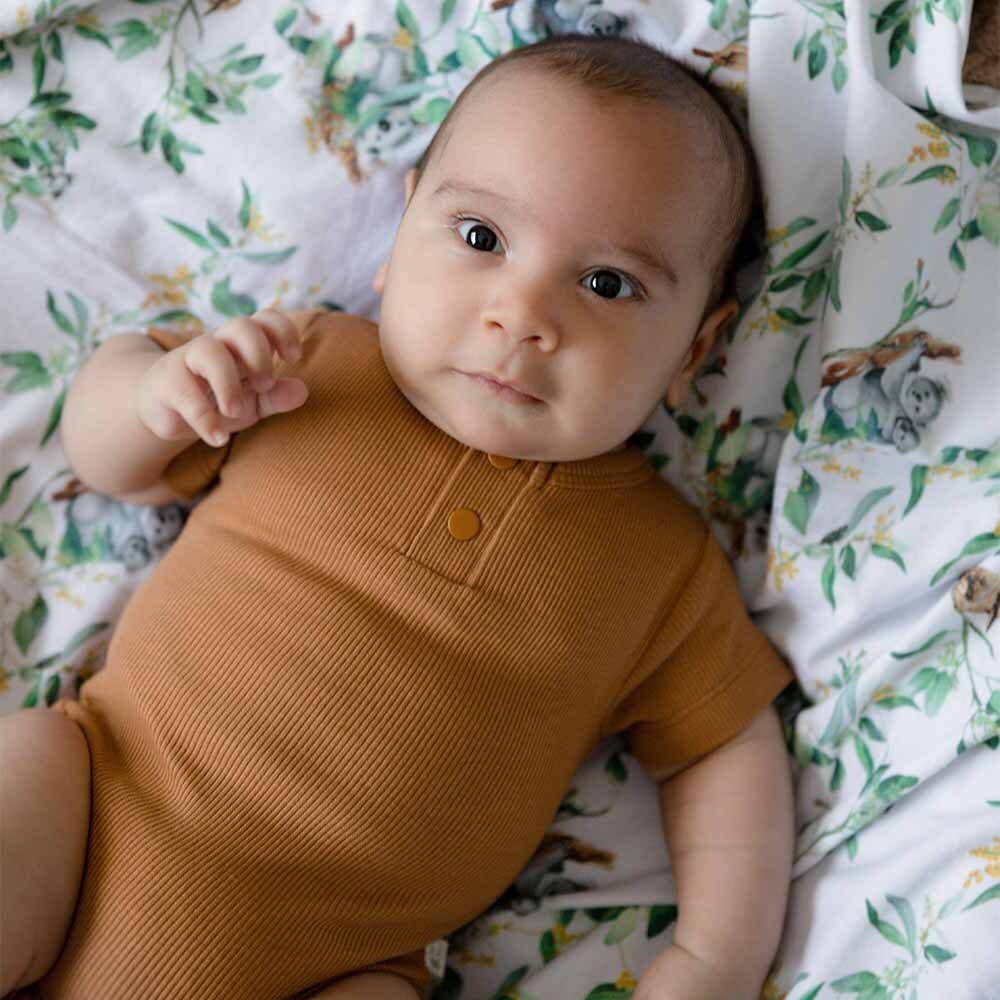 Snuggle Hunny - Eucalypt Baby Jersey Wrap & Beanie Set