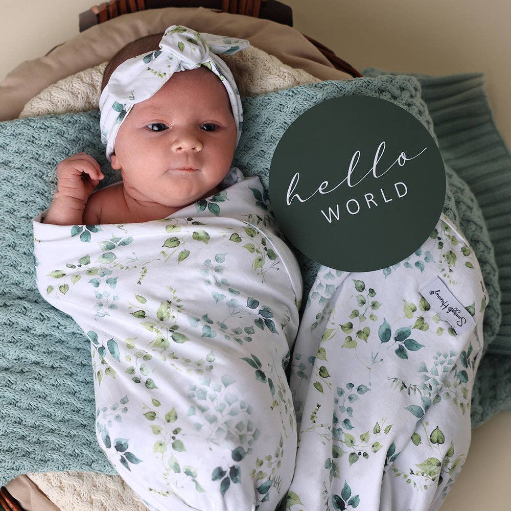Snuggle Hunny - Eden Organic Jersey Wrap & Topknot Set