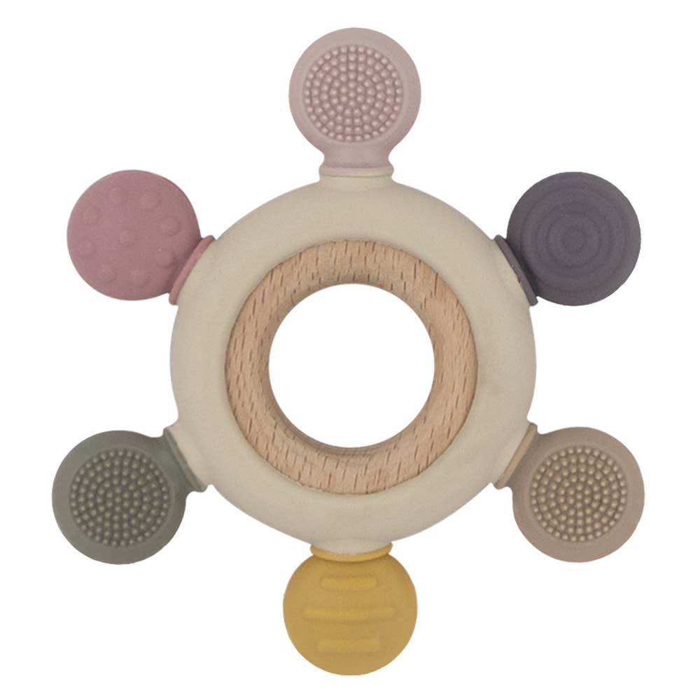 Living Textiles - Multi-Surface Teething Wheel - Rose