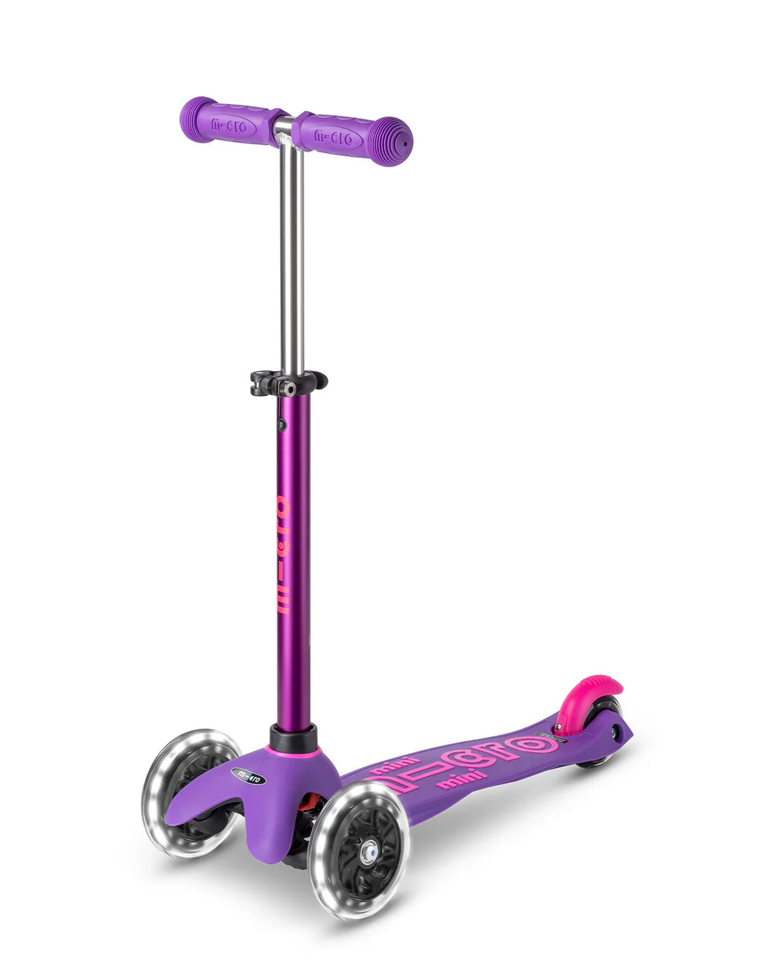 Mini Micro Deluxe LED 3 Wheel Scooter - Purple/Pink