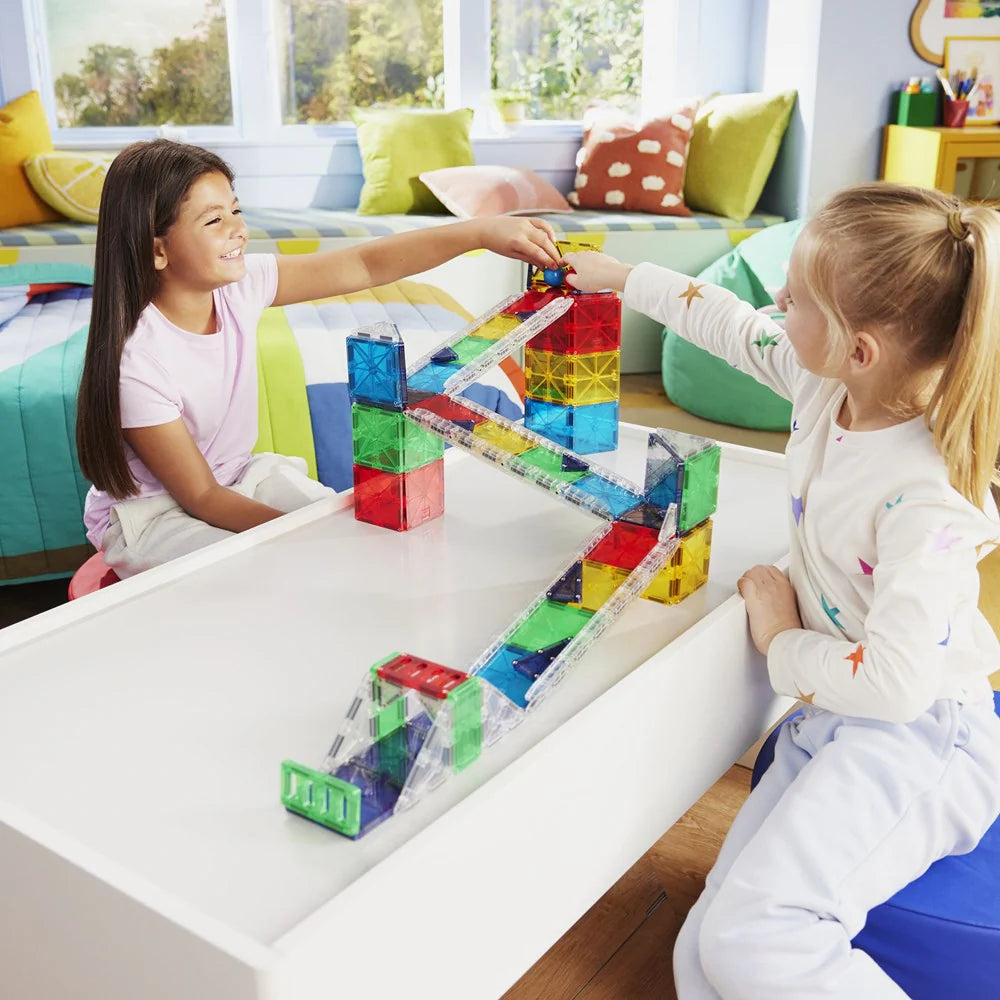 “PRE ORDER” MAGNA-TILES Rail Racers Deluxe 90-Piece Magnetic Construction Set.
