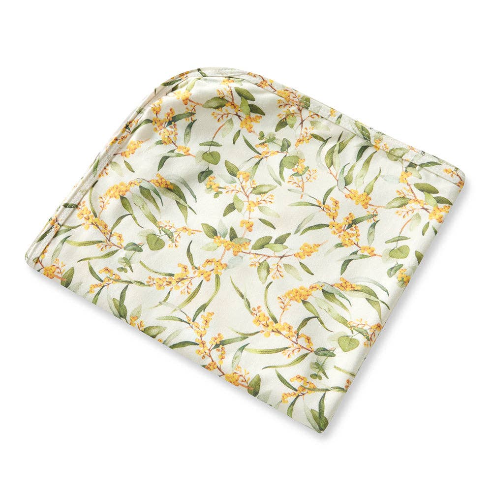 Snuggle Hunny - Golden Wattle Organic Jersey Wrap & Topknot Set