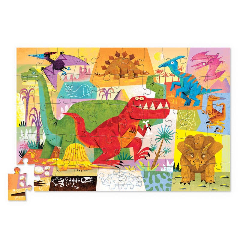Crocodile Creek - 50-Piece Tin Puzzle - Dino World