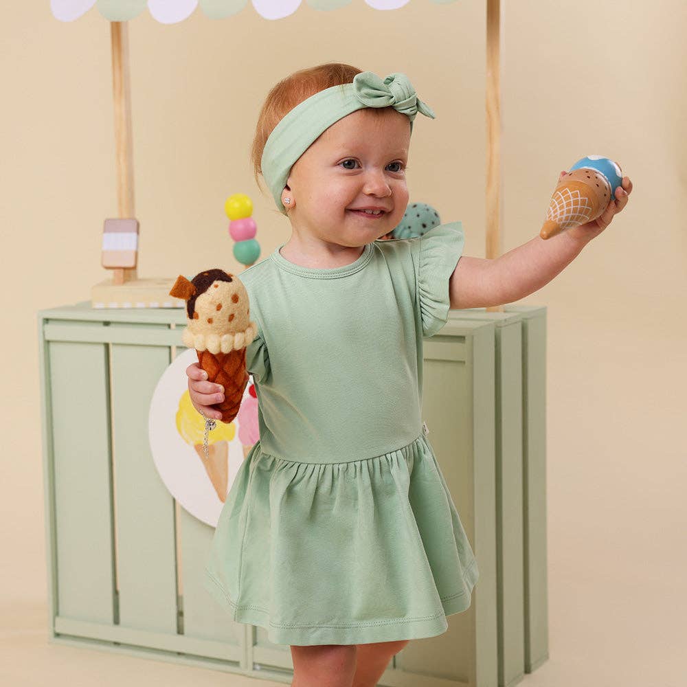 Snuggle Hunny - Mint Short Sleeve Organic Dress - Bambam Kids Toys
