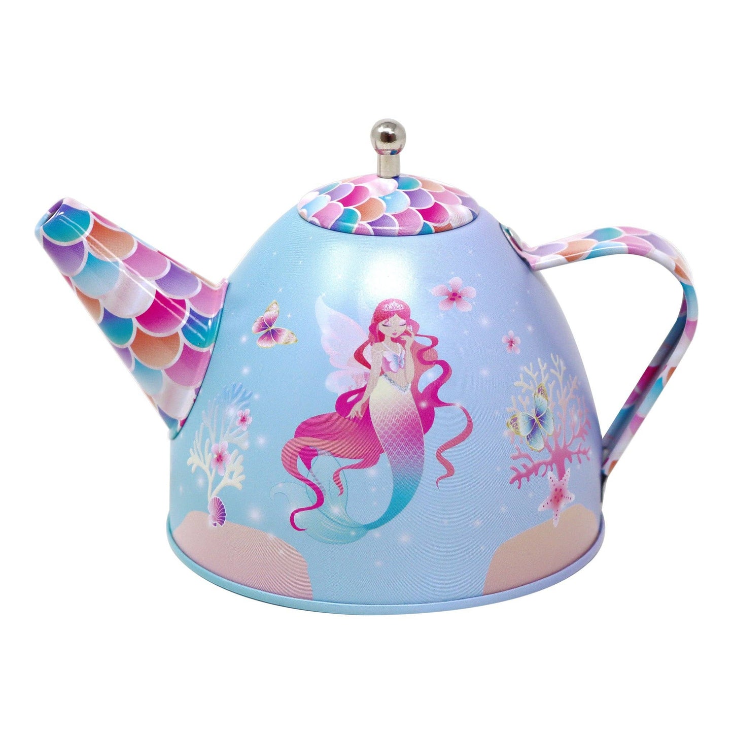 Pink Poppy - Shimmering Mermaid Tea Set in Basket