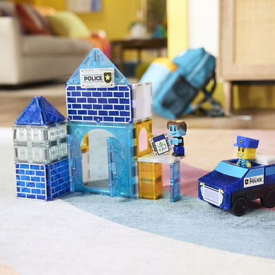 NEW MAGNA-TILES Police Station-35 Piece Set