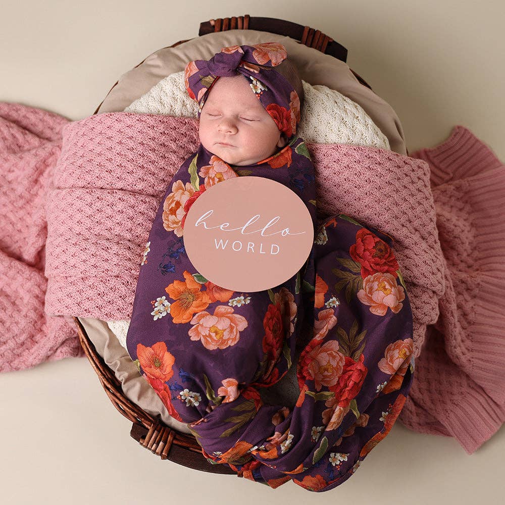 Snuggle Hunny - Sienna Organic Jersey Wrap & Topknot Set