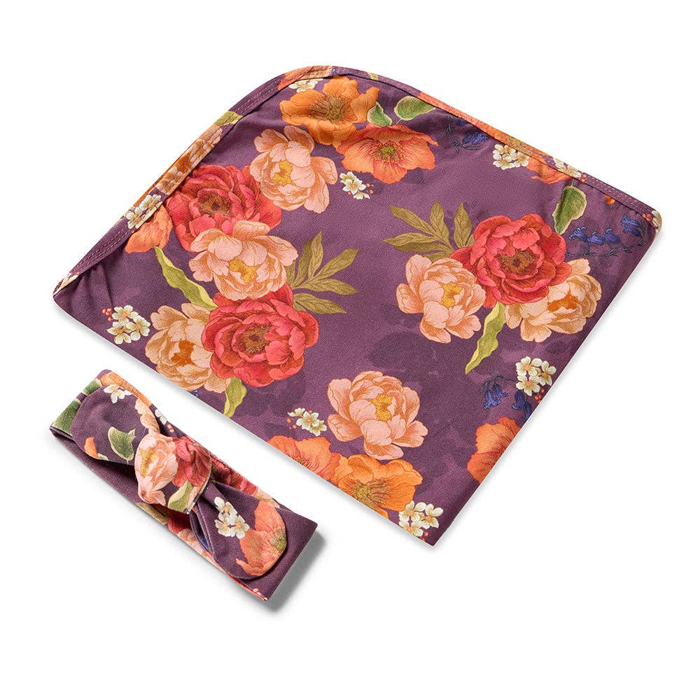 Snuggle Hunny - Sienna Organic Jersey Wrap & Topknot Set