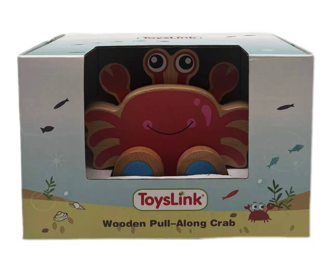 Wooden Pullalong Crab