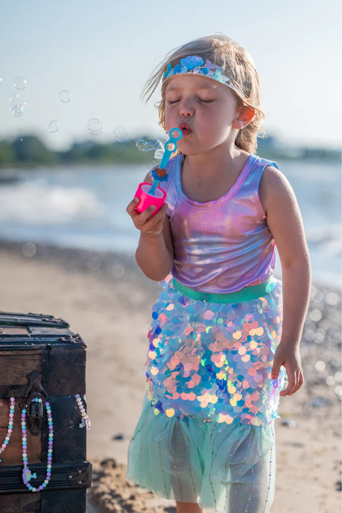 Bling Bling Mermaid Skirt & Hairclip Set Pink Size 4-6