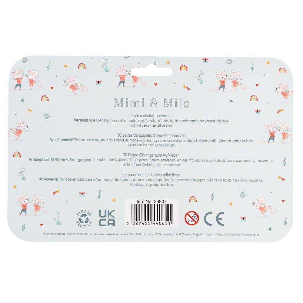 Stick on Earrings - Mimi and Milo - Rex London