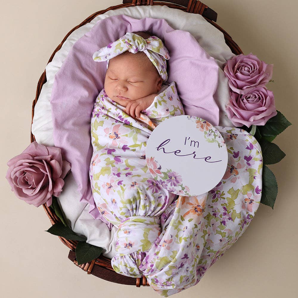 Snuggle Hunny - Isla Organic Jersey Wrap & Topknot Set