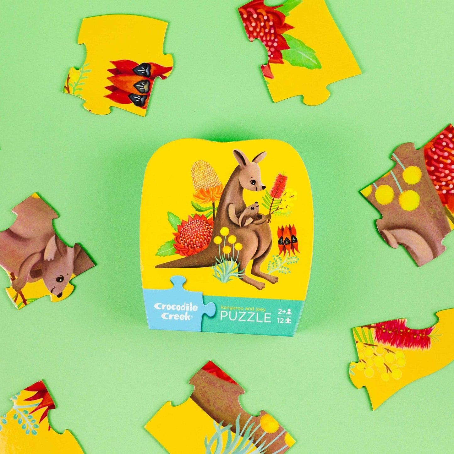 Crocodile Creek - Mini Puzzle 12 pc - Kangaroo & Joey