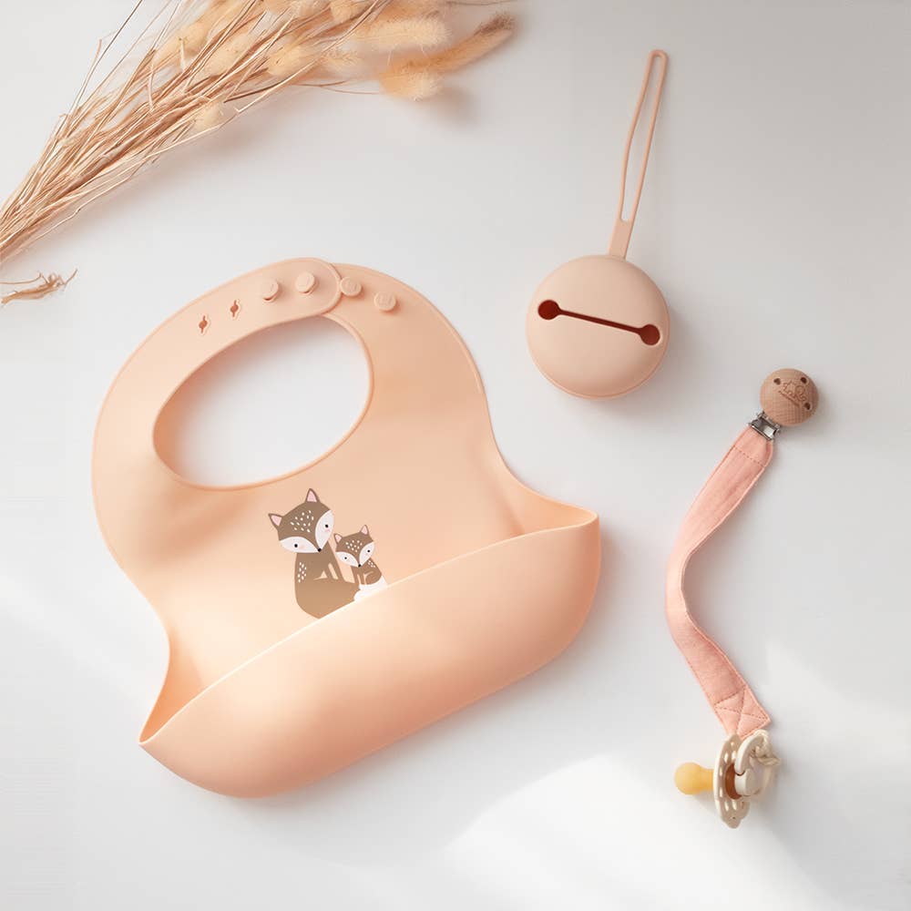 Living Textiles - Silicone Pacifier Case - Baby Pink