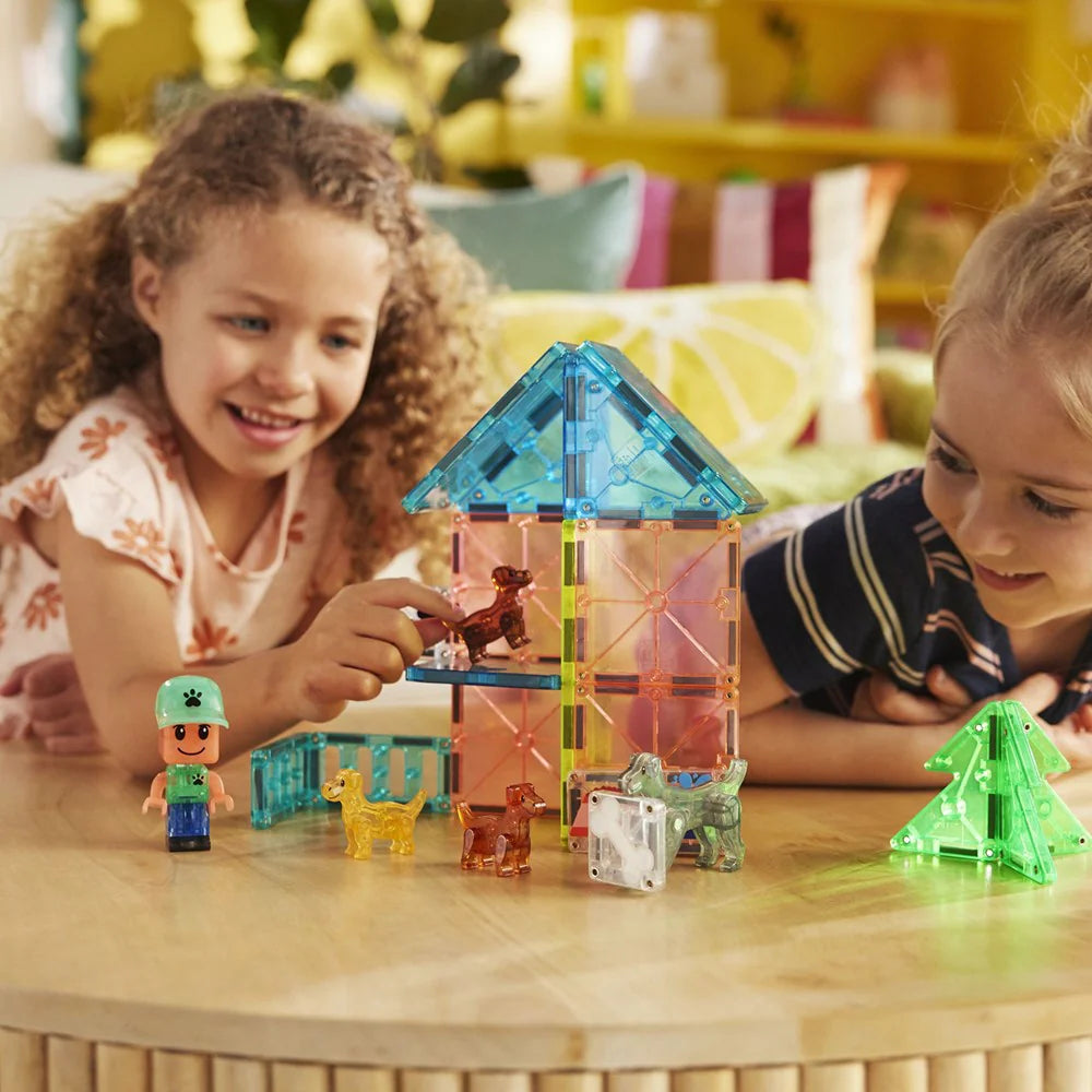 “PRE ORDER” NEW MAGNA-TILES Puppy Park 27-Piece Set Magnetic Construction Set.