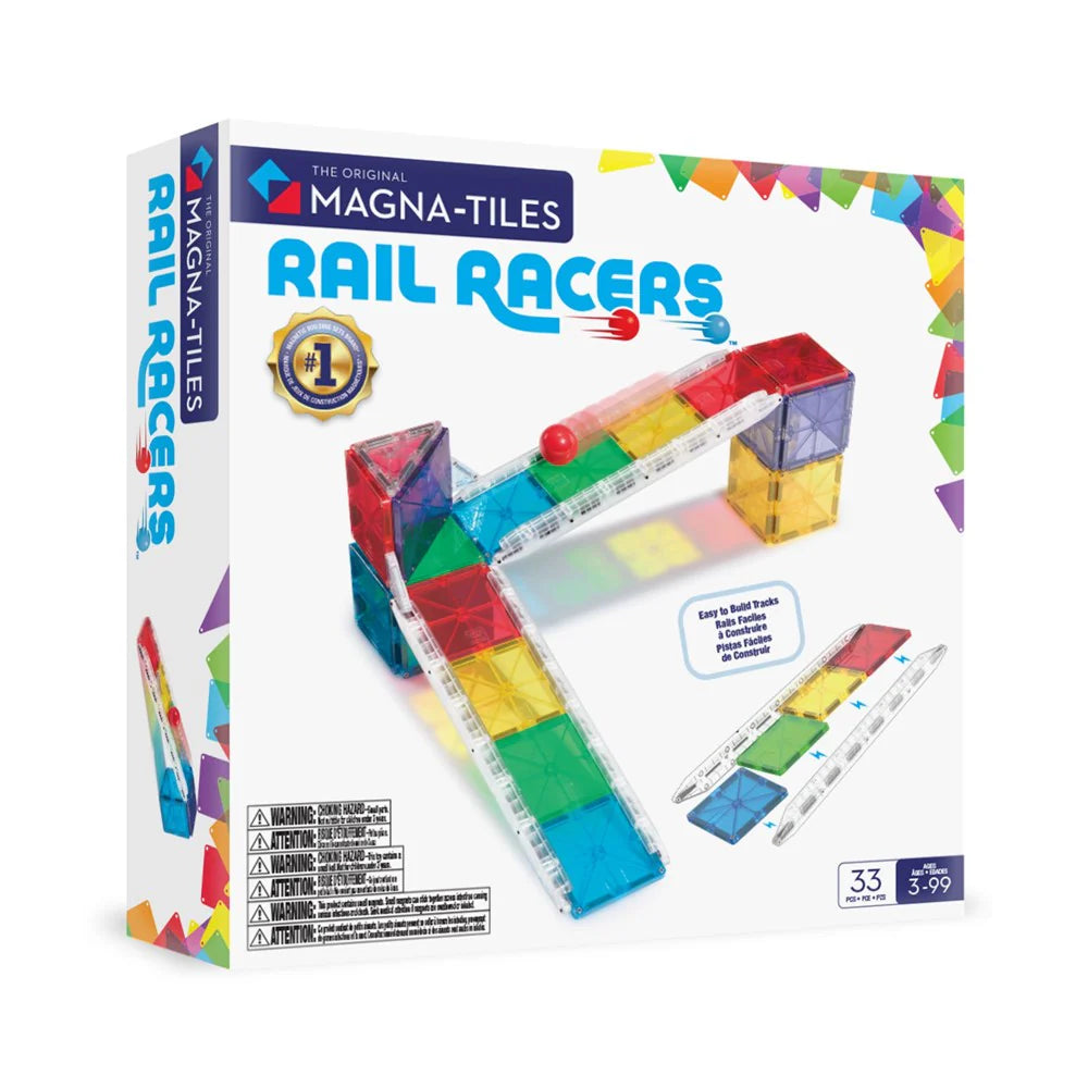 Rail Racers 33-Piece Magnetic Construction Set.