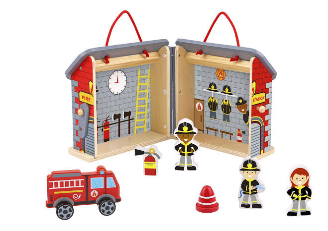 Fireman Playset with Carry Box