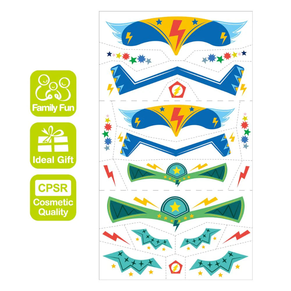 Super Hero Sticker & Tattoo Set