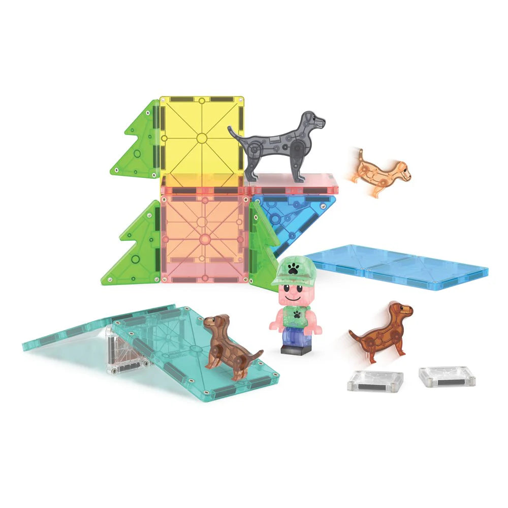 “PRE ORDER” NEW MAGNA-TILES Puppy Park 27-Piece Set Magnetic Construction Set.
