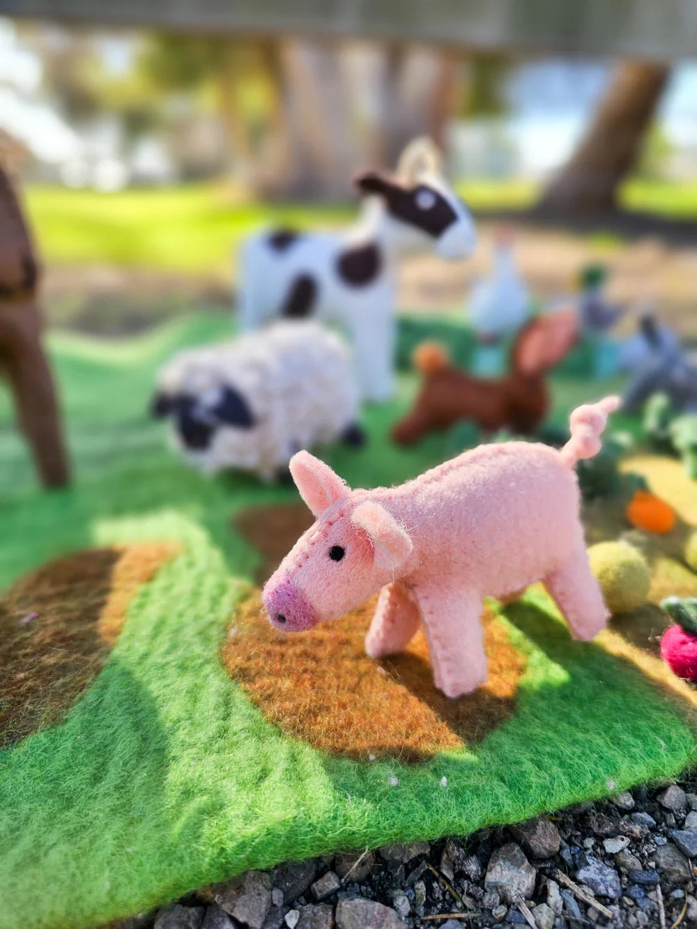 Felt Pink Pig Farm Animal - Tara's Treasure