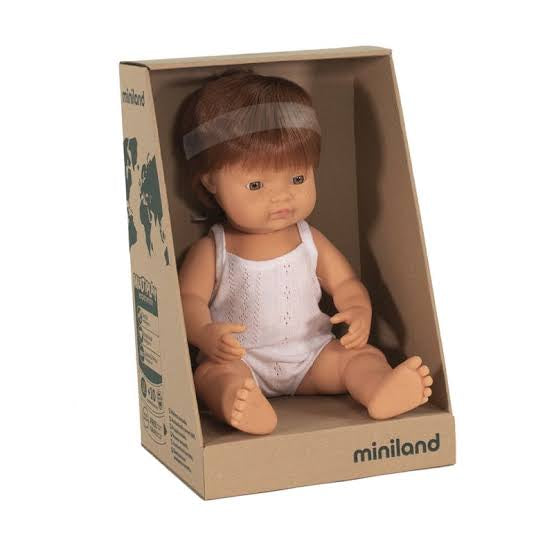 Miniland Doll -Baby Boy Redhead 38cm