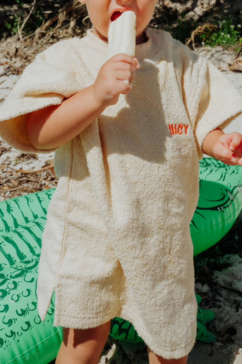 Incy Wincy Cotton Towel Beach Tee - Oat