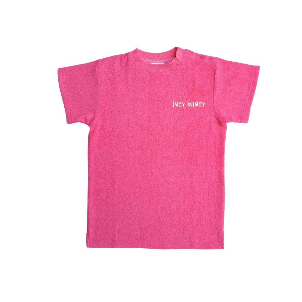 Incy Wincy Cotton Towel Beach Tee - Rasberry