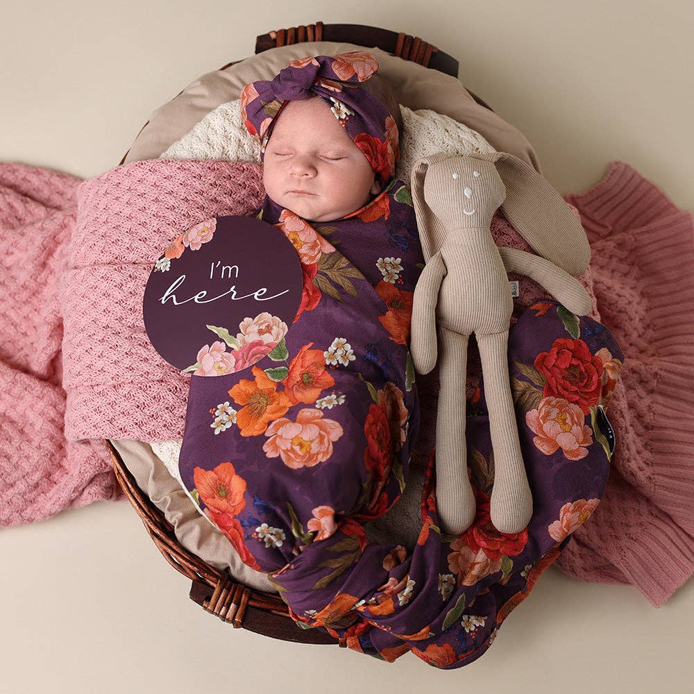 Snuggle Hunny - Sienna Organic Jersey Wrap & Topknot Set
