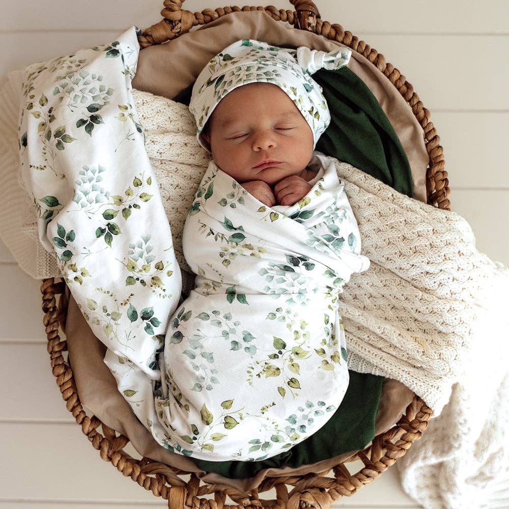 Snuggle Hunny - Eden Organic Jersey Wrap & Topknot Set