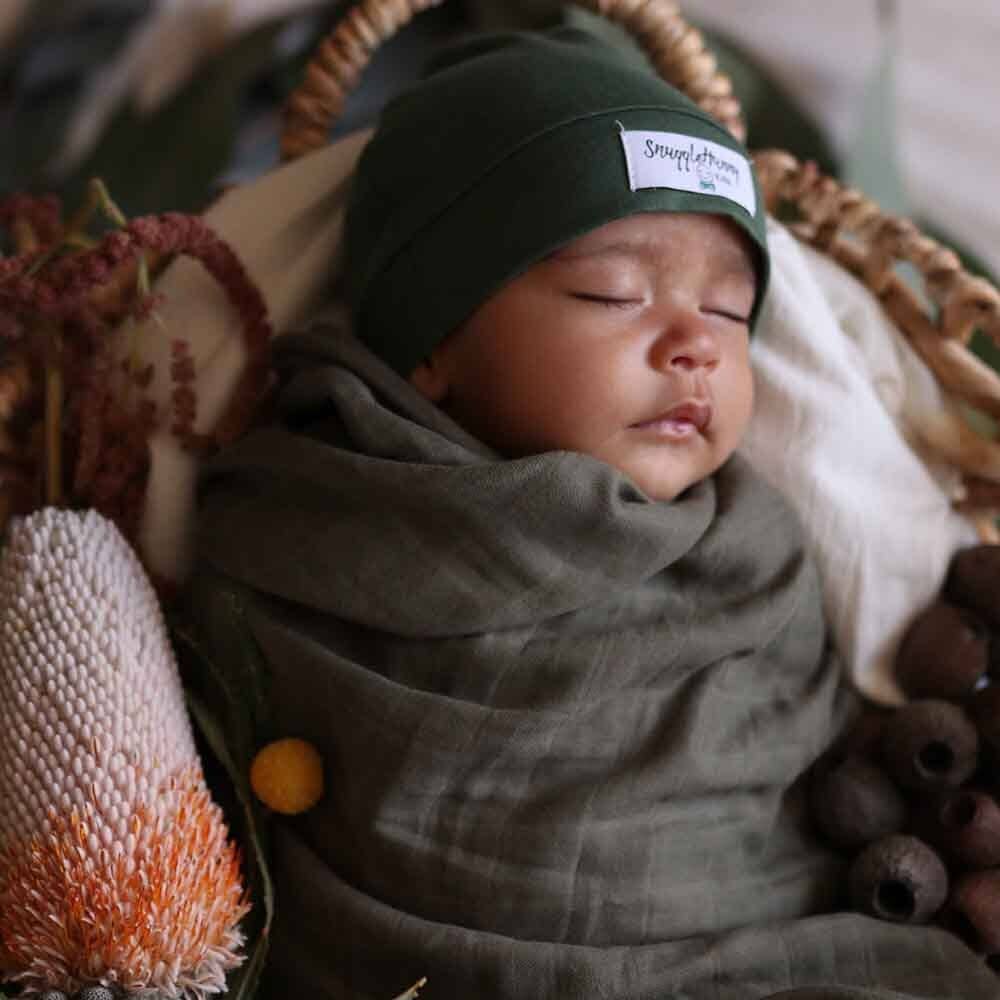 Snuggle Hunny - Dusty Olive Organic Muslin Wrap