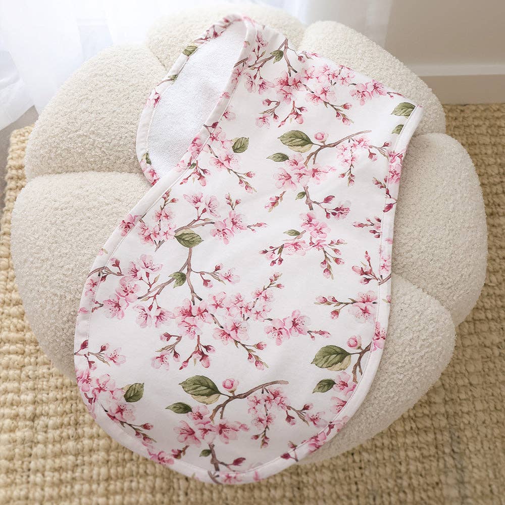 Snuggle Hunny - Cherry Blossom Organic Cotton Burp Cloth