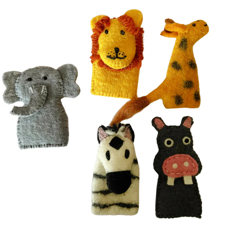 African Animals Finger Puppet Set - Himalayan Felt Co