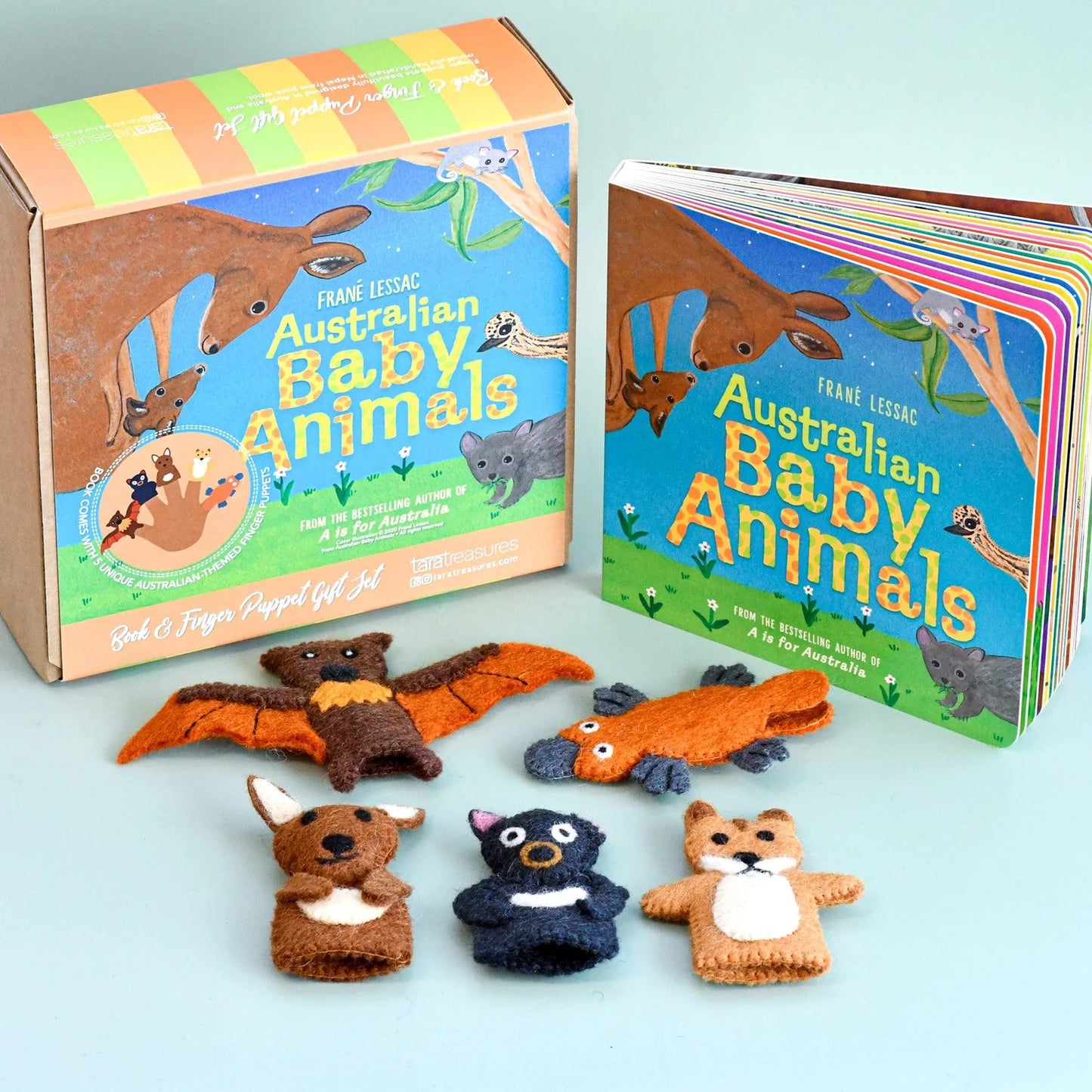 Australian Baby Animals Book & Finger Puppet Gift Set - Tara's Treasure