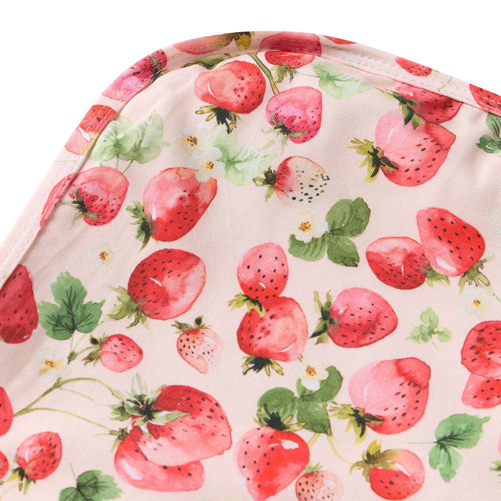 Snuggle Hunny - Strawberry Organic Jersey Wrap & Topknot Set