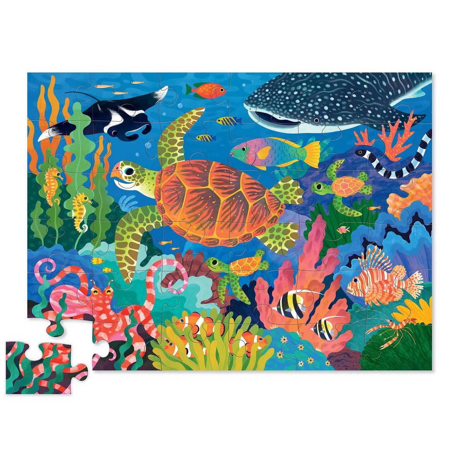 Crocodile Creek - Classic Floor Puzzle 36 pc - Sea Turtle (Foil Stamped)