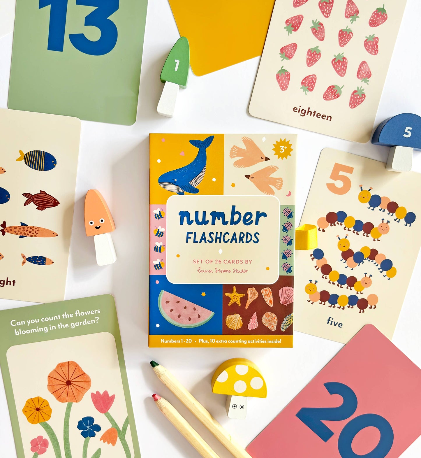 Lauren Sissons Studio - Illustrated Number Flashcards - Kids Toys Learning Education