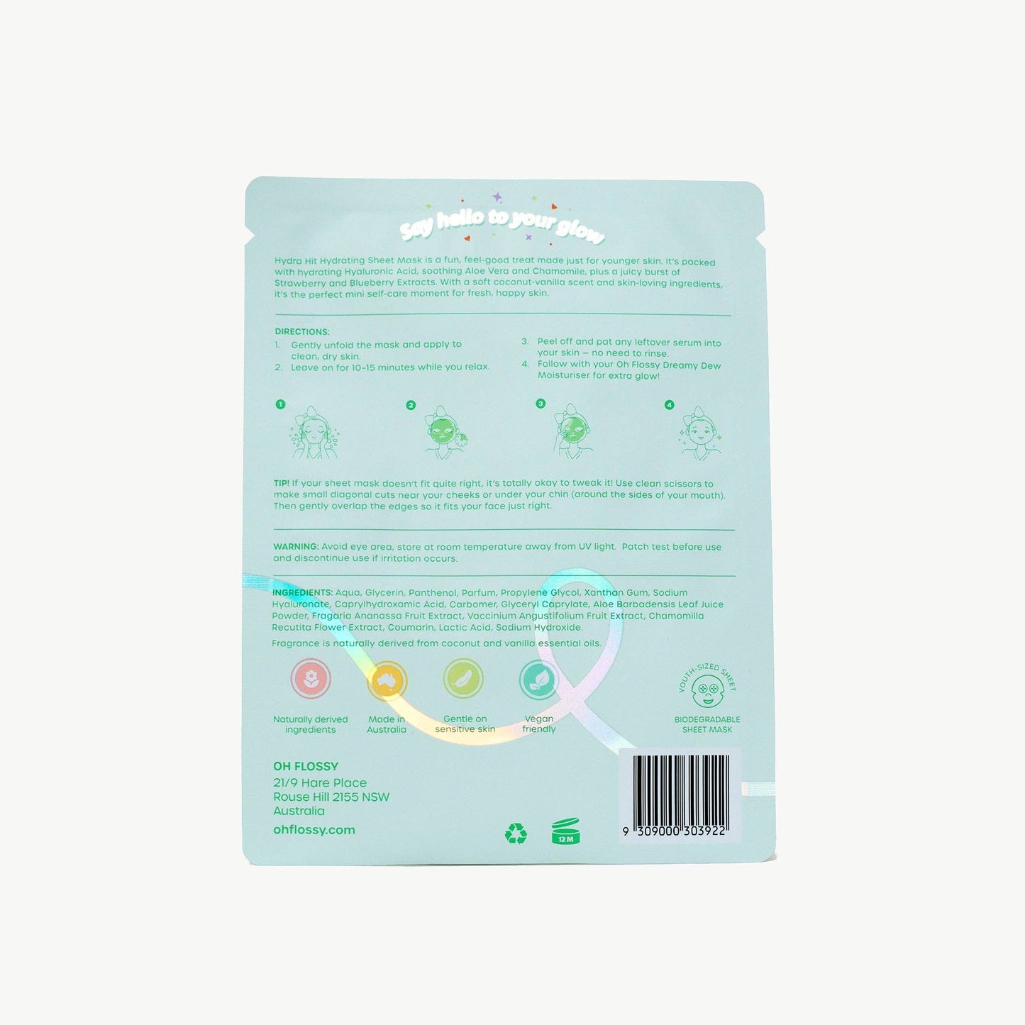 Oh Flossy Skincare - Hydra Hit Hydrating Coconut Mask