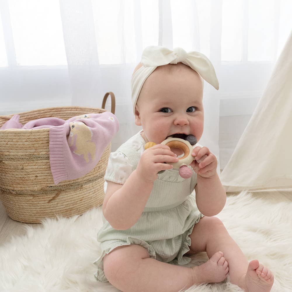 Living Textiles - Multi-Surface Teething Wheel - Rose