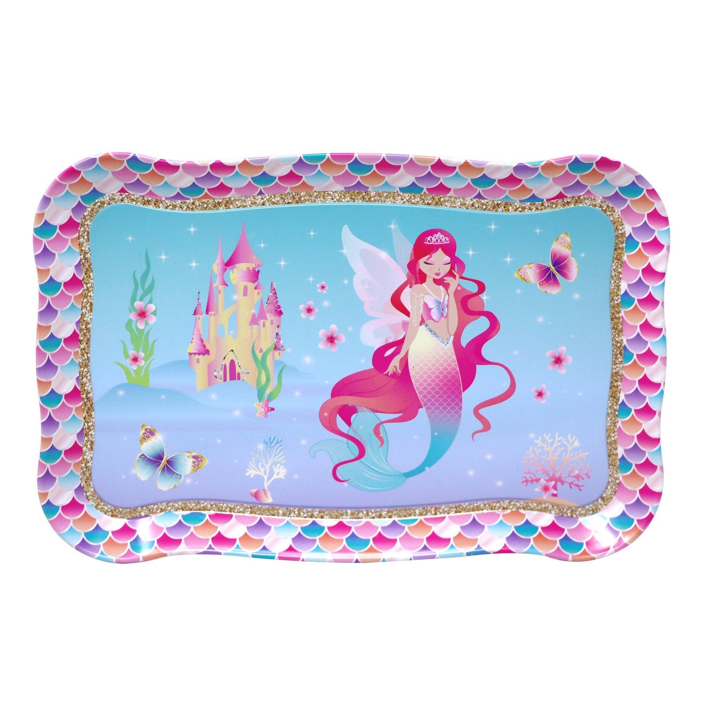 Pink Poppy - Shimmering Mermaid Tea Set in Basket