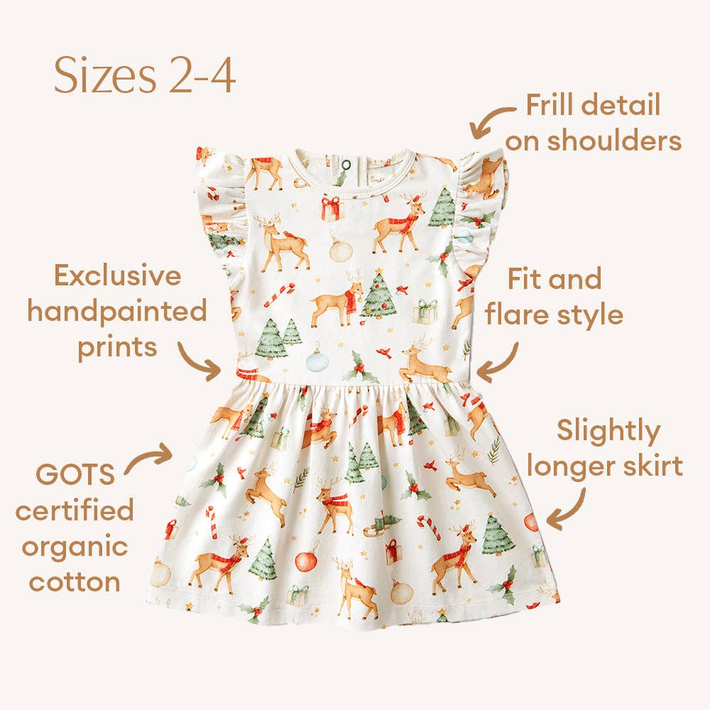 Snuggle Hunny - Prancer & Friends Short Sleeve Organic Dress