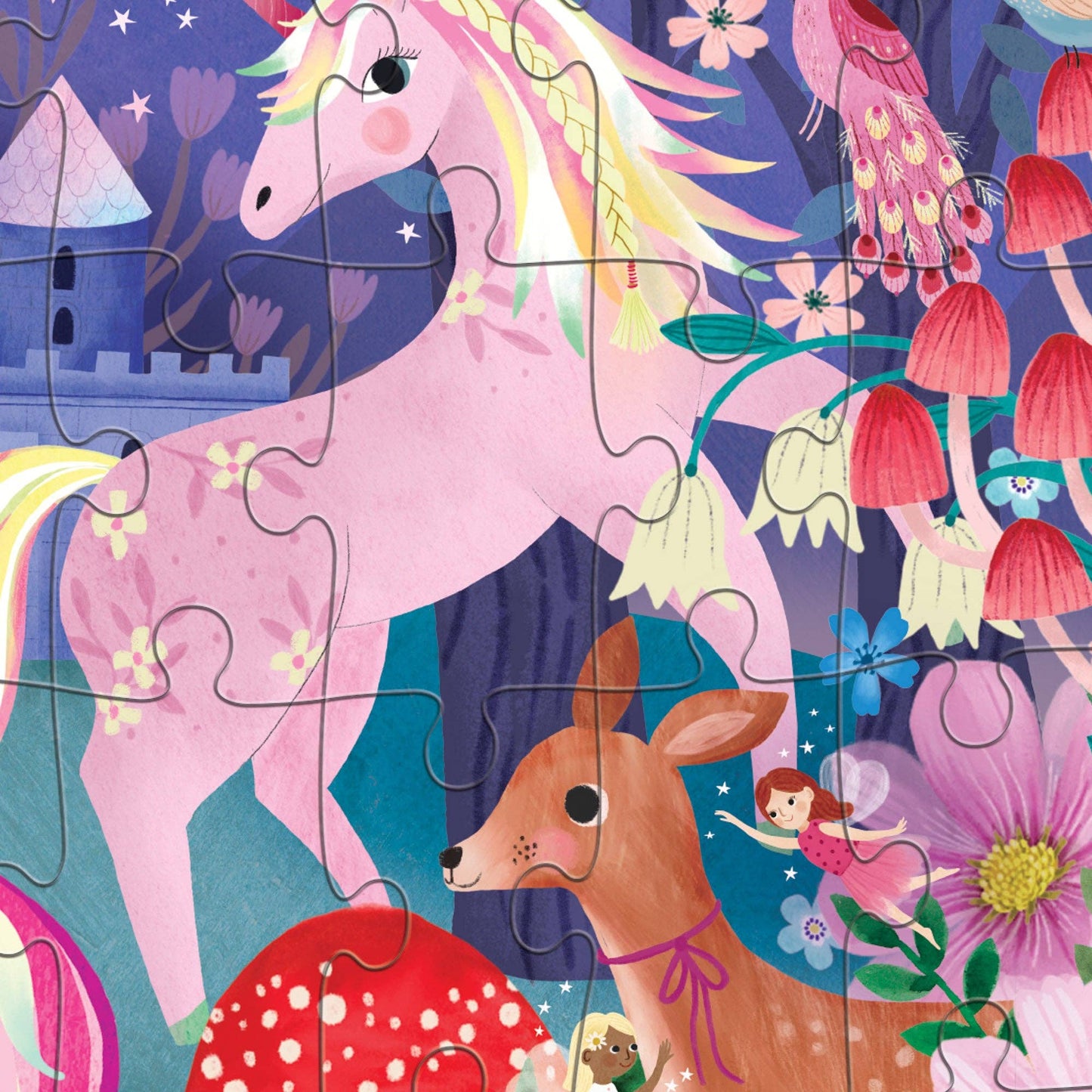 Crocodile Creek - Flat House Puzzle 50 pc - Unicorn Castle - Bambam Kids Toys