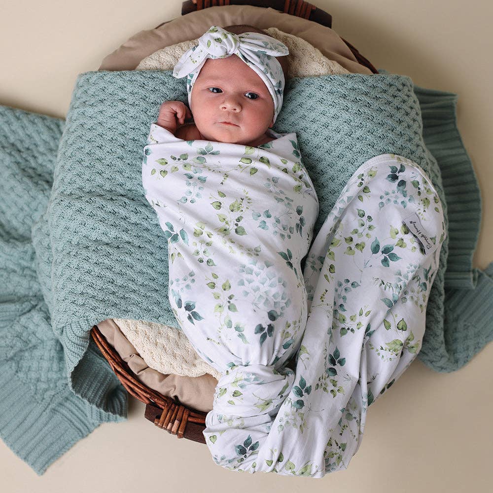 Snuggle Hunny - Eden Organic Jersey Wrap & Topknot Set
