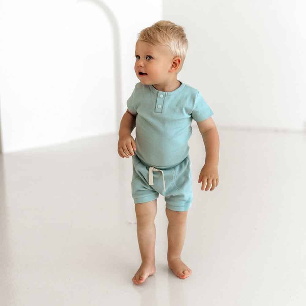 Snuggle Hunny - Sage Short Sleeve Organic Bodysuit